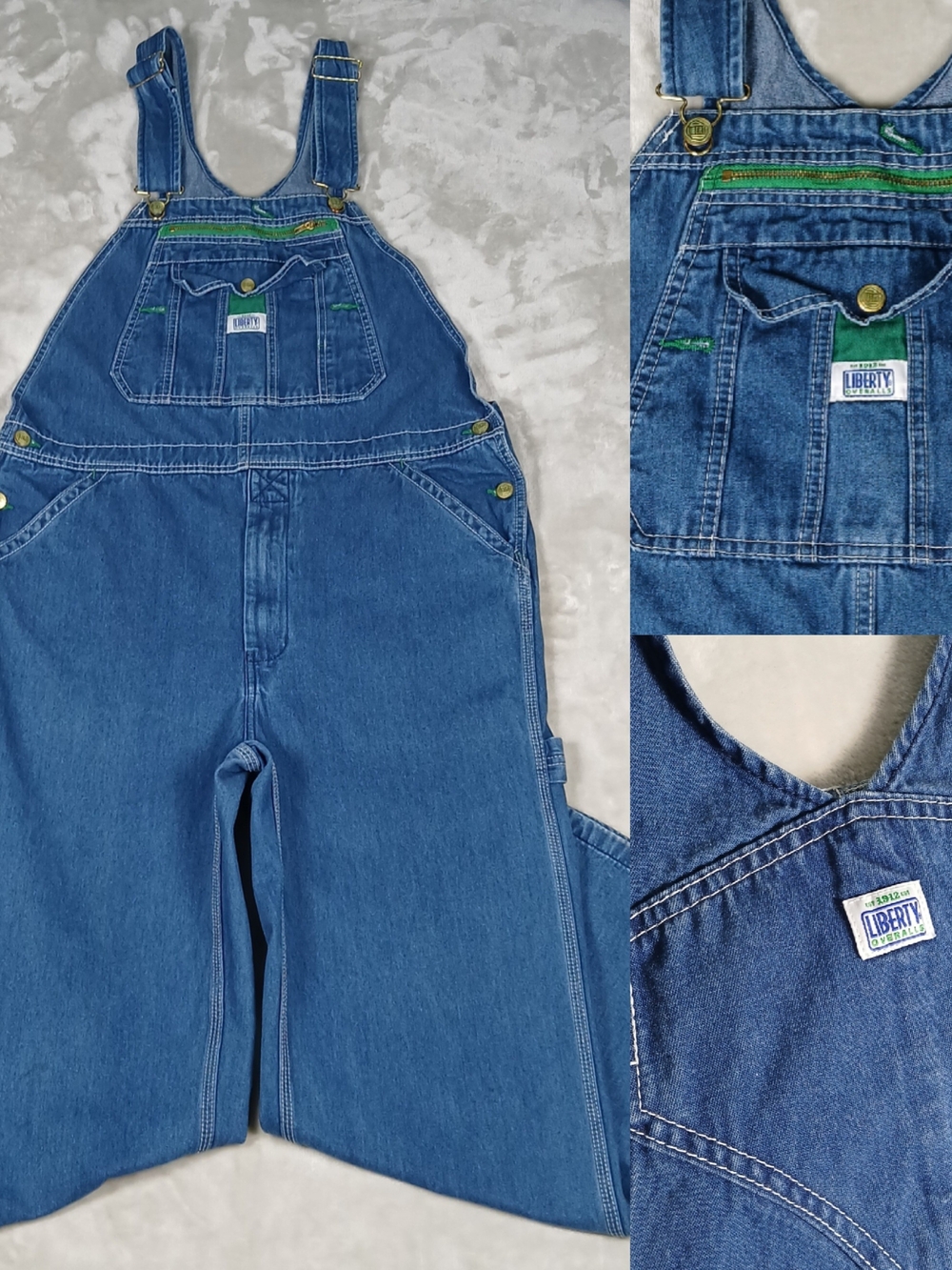 Liberty Denim Bib Overalls 36x30 Men's Workwear Carpenter